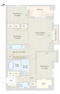 コート元代々木町【3階】の間取り