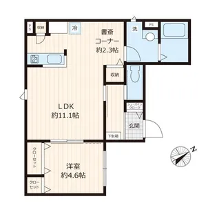 ラ フェリーチェ 千駄ヶ谷【201号室号室】の間取り