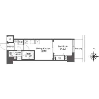 バウスフラッツ高円寺【2階】の間取り