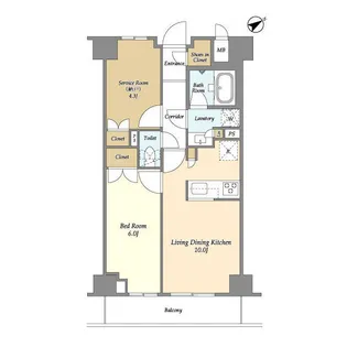市谷台町坂フロント【2階】の間取り