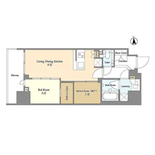 オーキッドレジデンス渋谷富ヶ谷【12階】の間取り