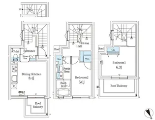 AGRATIO TERRACE 恵比寿(アグレシオ テラス 恵比【2階】の間取り