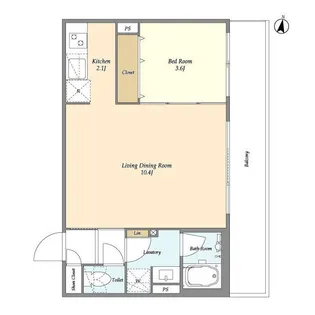 ウェルスクエア初台【4階】の間取り