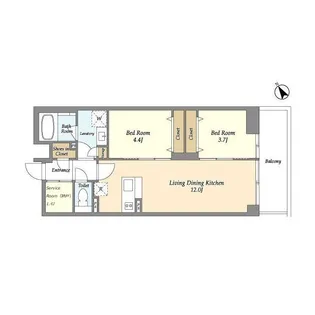 THE GRAND TERRACE WAKABAYASHI【3階】の間取り