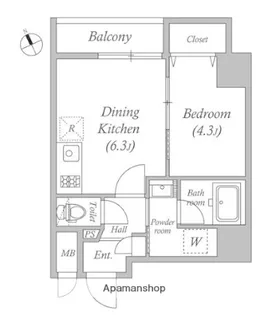 クオリタス浜田山【2階】の間取り