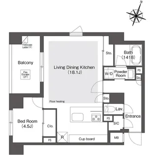 スタイリオ目黒大橋ヒルサイド【1階】の間取り