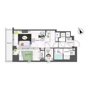 AIFLAT代々木上原【4階】の間取り