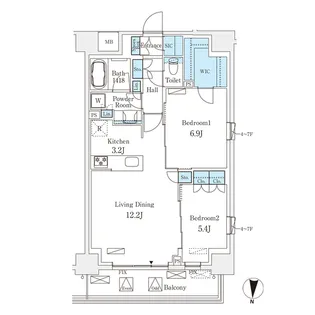 フロンティアレジデンス錦糸公園【6階】の間取り