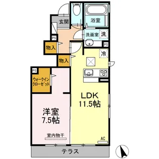 プランドールコート【1階】の間取り