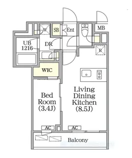 ユーレジデンス目黒東山【2階】の間取り