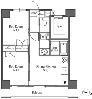 ラサンテ広尾【7階】の間取り