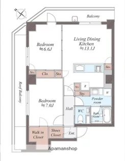 SYMPHONY MARE【7階】の間取り