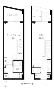 1LDKの間取り画像