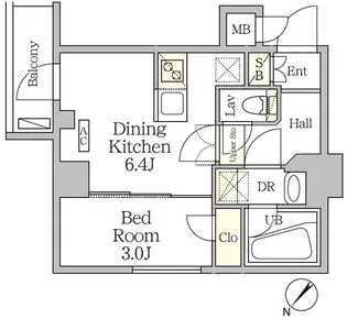 アジールコート池尻大橋【2階】の間取り