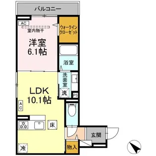 D PAINA 菅馬場2B【1階】の間取り