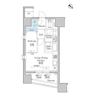 デュオフラッツ池尻大橋【9階】の間取り