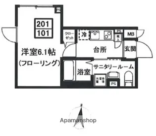 ALTO緑が丘【1階】の間取り
