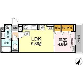 DーCOMODO深大寺北町【1階】の間取り