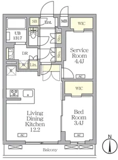 アジールコート都立大学【2階】の間取り