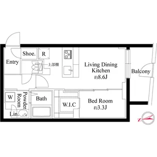 ルネサンスコート目黒南【1階】の間取り