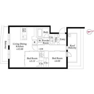 ルネサンスコート目黒南【2階】の間取り