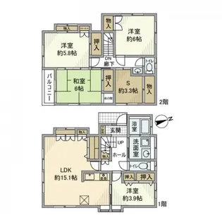 東京都調布市佐須町2丁目【一戸建】の間取り