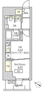 コスモグラシア新宿西早稲田【6階】の間取り