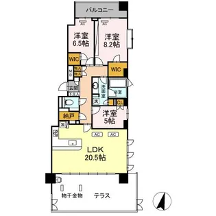 パークシティ成城 Fコート【101号室】の間取り