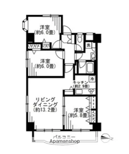 SOCIETYNAKANOFUJIMICHO【4階】の間取り