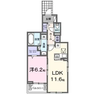 シャンティ長沢【1階】の間取り