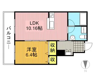 パラディ成城【1階】の間取り