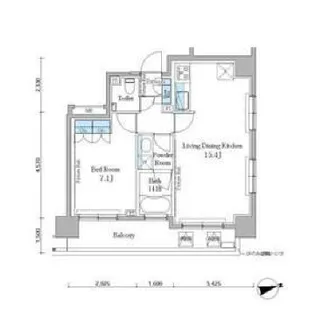 パークアクシス渋谷桜丘サウス【12階】の間取り