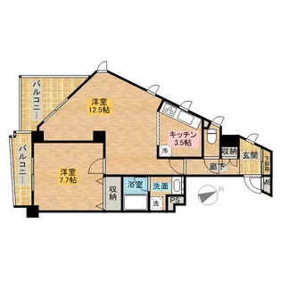 THEパームス代々木上原ヴェールテラス【6階】の間取り