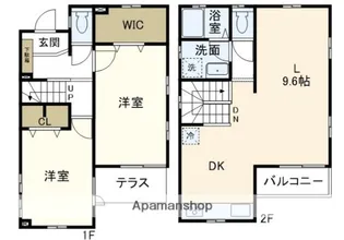 東京都世田谷区中町5丁目【テラスハウス】の間取り