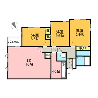 リズ松原Ⅱ【1階】の間取り