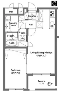 ガーデン都立大【3階】の間取り