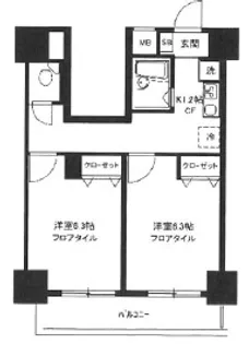 ロリエ笹塚【12階】の間取り