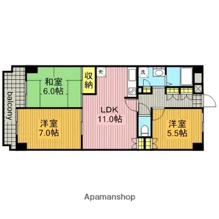 東京都世田谷区千歳台3丁目【マンション】の間取り