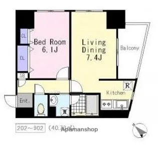 東京都渋谷区本町1丁目【マンション】の間取り