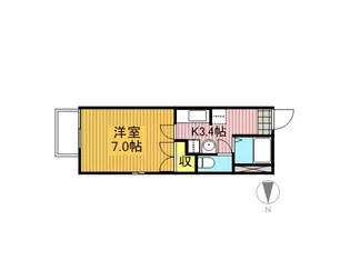 メインチェリー2【201号室号室】の間取り