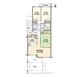 東急ドエル・アルス等々力パサニア【1階】の間取り
