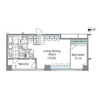 コンフォリア新宿イーストサイドタワーアネックス【4階】の間取り