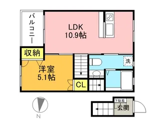 パラディ成城【2階】の間取り