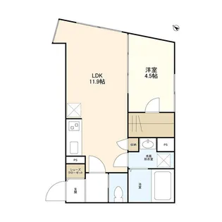 ウェルスクエアイズム三軒茶屋【1階】の間取り