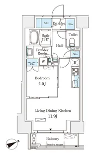 パークナードフィット南青山Garden【3階】の間取り