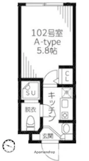 THEROOM’S幡ヶ谷【102号室】の間取り