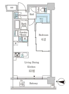 ジオエント中野弥生町【4階】の間取り