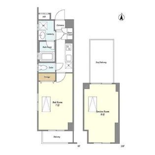シェル中野弥生町【9階】の間取り