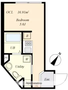 東京都渋谷区幡ヶ谷2丁目【マンション】の間取り