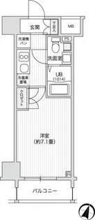 レジディア笹塚Ⅱ【6階】の間取り